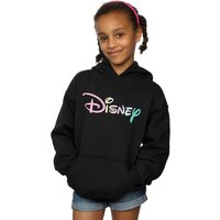 Disney Girl's Pastel Logo Hoodie in Black | Size: 5-6 Years