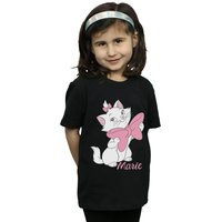 Disney Girl's Aristocats Marie Bow Cotton T-Shirt in Black | Size: 3-4 Years