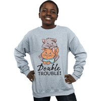 Disney Boy's The Aristocats Double Trouble Sweatshirt in Grey | Size: 12-13 Years