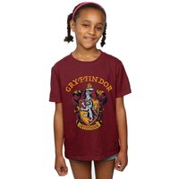 Harry Potter Girl's Gryffindor Crest Cotton T-Shirt in Burgundy | Size: 12-13 Years