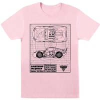 Lightning McQueen Blueprint Cotton T Shirt Pink