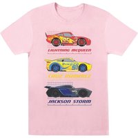 Cars Girl's Racer Profile Cotton T-Shirt in Baby Pink | Size: 7-8 Years