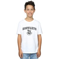 Harry Potter Boy's Hogwarts Crest T-Shirt in White | Size: 3-4 Years
