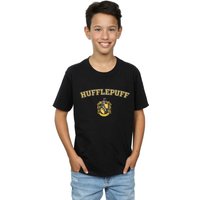 Harry Potter Boy's Hufflepuff Crest T-Shirt in Black | Size: 7-8 Years