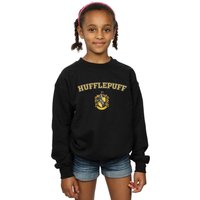 Harry Potter Girl's Hufflepuff Crest Sweatshirt in Black | Size: 7-8 Years