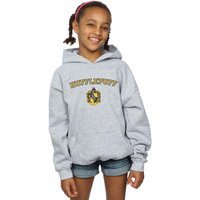 Harry Potter Girl's Hufflepuff Crest Hoodie in Grey | Size: 12-13 Years