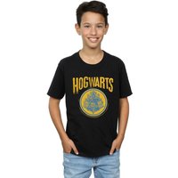 Harry Potter Boy's Hogwarts Circle Crest T-Shirt in Black | Size: 9 Years