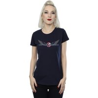 Marvel Women's Falcon & The Winter Soldier Captain America Logo Cotton T-Shirt in Navy | Size: Medium