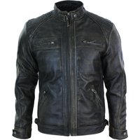 Zipped Soft Leather Short Biker Jacket