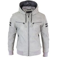 Hood Leather Bomber Jacket Red