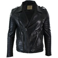 Cross Zip Biker Jacket Leather