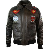 Leather Aviator Pilot Bomber Jacket