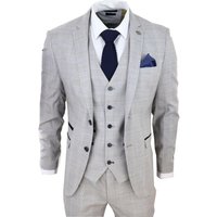 Hugo Grey 3 Piece Suit Check Velvet 46R