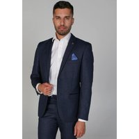 Paul Andrew Men's Arthur - Classic Birdseye Blazer in Navy | Size: 52R