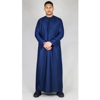 Thobez Men's Thobe Emirati Islamic Clothing String Tassel in Navy | Size: 60R