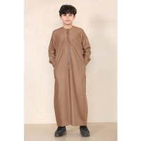 Thobez Boy's Thobe Emirati Islamic Clothing String Tassel in Bronze | Size: 8-9 Years