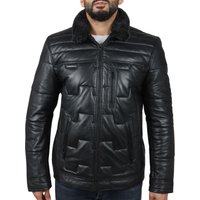 Quilted Padded Real Leather Safari Coat