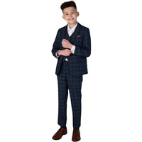 Paul Andrew Boy's Hamleys - 3 Piece Check Suit in Navy | Size: 1 Year