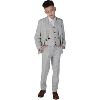 Paul Andrew Boy's Mark - 3 Piece Tweed Check Suit in Cream | Size: 3 Years