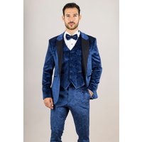 3 Piece Suit Velvet Paisley Shawl Collar Tailored Fit Wedding Tuxedo 42R