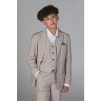Paul Andrew Boy's Mayfair 3 Piece Wedding Suit in Beige | Size: 2 Years