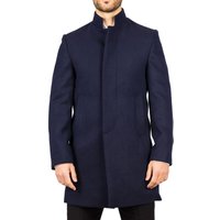 Stand Collar Wool Blend Overcoat Classic Trench Coat Winter Jacket