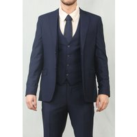 IM30 3 Piece Suit Plain Tailored Fit Wedding Prom Formal Stitch Lapel 44R