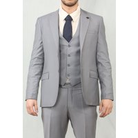 IM30 3 Piece Suit Plain Tailored Fit Wedding Prom Formal Stitch Lapel 52R