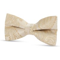 Paul Andrew Paisley Floral Satin Bow Tie in Cream