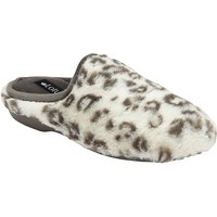 Lotus Women's 'Cara' Leopard-Print Mule Slippers in White | Size: 6