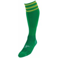 Precision Men's 3 Stripe Pro Football Socks in Bright Green | Size: 7-11