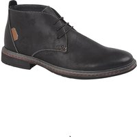 Goor Men's 3 Eye Synthetic Nubuck Desert Boots in Black | Size: 6