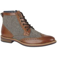 Herringbone Leather Ankle Boots