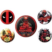 Deadpool Badge Set (Pack of 5) in Red