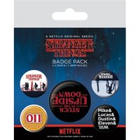 Stranger Things Upside Down Badge Set (Pack of 5) in Black