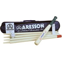 Aresson Traditional Leather Rounders Set (Pack Of 6) in White