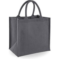 Westford Mill Women's Midi Jute Tote Bag in Dark Grey