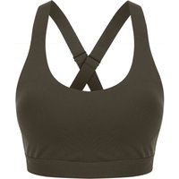 Tombo Women's Core Medium Impact Bra in Dark Olive | Size: 2XS
