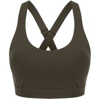 Tombo Women's Core Medium Impact Bra in Dark Olive | Size: Small