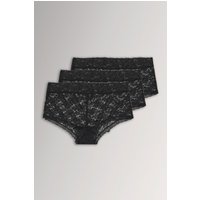 Yours Women's 3 Pack Lace Mid Rise Shorts in Black | Size: 22-24