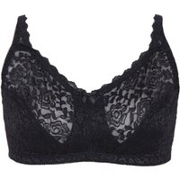 Yours Women's Hi-Shine Non-Padded Non-Wired Full Cup Bra in Black | Size: 48C
