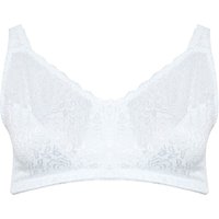 Yours Women's Hi Shine Lace Non Wired Bra in White | Size: 46E