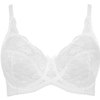 Yours Women's Stretch Lace Non-Padded Underwired Bra in White | Size: 44G