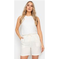 Long Tall Sally Women's Tall Linen Shorts in White | Size: 10