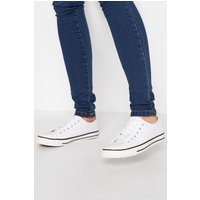 Long Tall Sally Women's Canvas Low Trainers in White | Size: 11