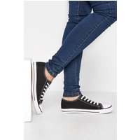 Long Tall Sally Women's Canvas Low Trainers in Black | Size: 7