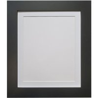 Frames & Mirrors 4U Metro Black Frame with White Mount for Image Size 12 x 10 Inch