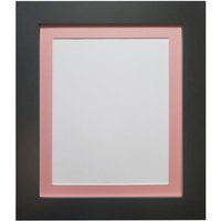 Frames & Mirrors 4U Metro Black Frame with Pink Mount 45 x 30CM Image Size 14 x 8 Inch | Size: 45 x 30 cm