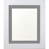 Frames & Mirrors 4U Metro White Frame with Dark Grey Mount for Image Size 24 x 16 Inch