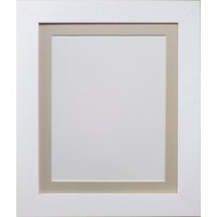 Frames & Mirrors 4U Metro White Frame with Light Grey Mount for Image Size 14 x 8 Inch